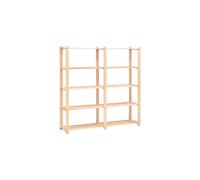 vidaXL 5-Tier Storage Rack - Solid Pinewood Shelving Unit for Home and Commercial Use - Neutral Beige - Easy Assembly - 170x38x170 cm - Max Load 500