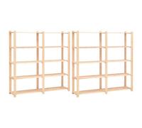 Vidaxl 5-Tier Storage Racks 2 Pcs 170X38X170 Cm Solid Pinewood 500 Kg