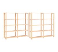 Vidaxl 5-Tier Storage Racks 2 Pcs 170X38X170 Cm Solid Pinewood 500 Kg