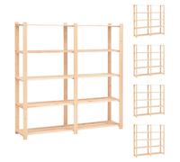 vidaXL 5-Tier Storage Racks 5 pcs 170x38x170 cm Solid Pinewood 500 kg