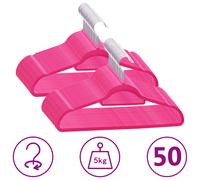 vidaXL 50 pcs Clothes Hanger Set Anti-slip Pink Velvet