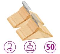 vidaXL 50 pcs Clothes Hanger Set Non-slip Hardwood
