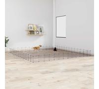vidaXL 52-Panel Pet Cage with Door Black 35x35 cm Steel
