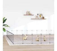Vidaxl 52-Panel Pet Cage With Door Black 455X455X35 Cm Steel