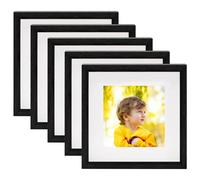 vidaXL 5x 3D Box Photo Frames Black 23x23 cm Home Decor Picture Poster Fame