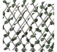 vidaXL 5x Expandable Willow Trellis Fence with Artificial Leaves Palisade