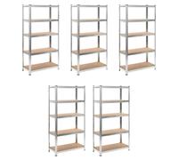 vidaXL 5x Heavy-duty Storage Rack Workshop Garage Storage Organiser Shelf