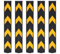 vidaXL Reflective Corner Guards - Rubber Protection for Pillars, Columns, and Walls in Parking Garages and Warehouses, Easy Installation, High Visibility, 5 pcs, 80 cm, Yellow and Black