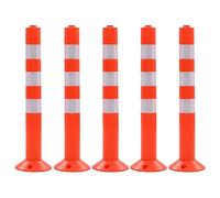 Vidaxl Traffic Control Bollards 5 Pcs Plastic 75 Cm, Red