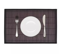 vidaXL Handmade Bamboo Placemats 30 x 45 cm, Dark Brown, Natural Dining Table Mats, Easy Cleaning, Non-Slip Backing, Stylish Home Decor, Set of 6
