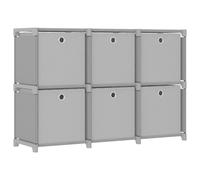 Vidaxl 6-Cube Display Shelf With Boxes Grey 103X30X72.5 Cm Fabric