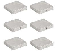 vidaXL 6-Pack Galvanised Metal Pyramid Fence Post Caps - 91x91mm Silver Post Top Barrier Protection for Decks, Porches & Fencing