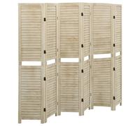 vidaXL 6-Panel Room Divider 210x165 cm Solid Wood Paulownia