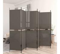 vidaXL Room Divider 6-Panel, Anthracite Fabric, 300 x 200 cm