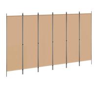 vidaXL 6-Panel Room Divider Beige 118.11 x 70.87 in Fabric, Stylish Living Room Divider, Modern Rectangular Design, Adjustable Screen for Privacy, Compact Indoor Feature