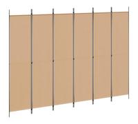 vidaXL 6-Panel Room Divider Beige 300 x 220 cm Fabric