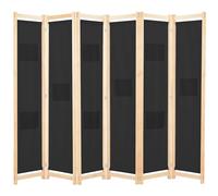 vidaXL 6-Panel Room Divider Black 240x170x4 cm Fabric