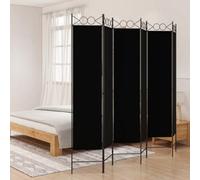 (Black, 240 x 200 cm) vidaXL 6-Panel Room Divider Fabric Privacy Screen Paravent Multi Colours/Sizes