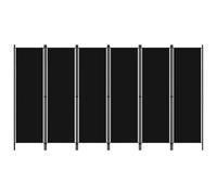 Vidaxl 6-Panel Room Divider Black 300X180 Cm Room Dividers