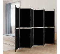 Vidaxl 6-panel Room Divider Black 300X200 Cm Fabric, Black