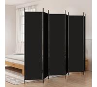 vidaXL 6-Panel Room Divider Black 300x200 cm Fabric