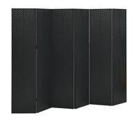 vidaXL 6-Panel Room Divider Black Steel Home Room Partition Privacy Screen