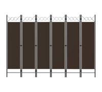 Vidaxl 6-Panel Room Divider Brown 240X180 Cm Room Dividers