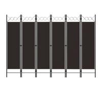 vidaXL 6-Panel Room Divider Brown 240x180 cm Wall Partition Screen Separator
