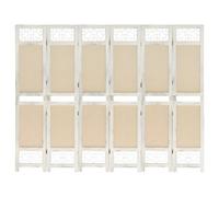 Vidaxl 6-panel Room Divider Cream 210X165 Cm Fabric, Cream