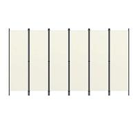 vidaXL 6-Panel Room Divider in Cream White - Versatile Partition or Privacy Screen for Living Room, Bedroom, Kids Room