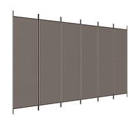 vidaXL Room Divider 6-Panel – Anthracite Fabric 300x220 cm, Foldable