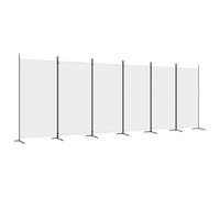vidaXL 6-Panel Room Divider Folding Privacy Protection Screen Room Separator Paravent Wall Partition Panel Screen White 520x180 cm Fabric
