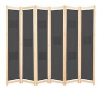 vidaXL 6-Panel Room Divider Grey 240x170cm Fabric Privacy Screen Partition