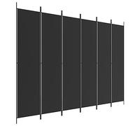 'vidaXL 6-Panel Room Divider in Black - Versatile and Space-Saving Fabric Divider with Easy Assembly, Ideal for Creating Private Space in any Room