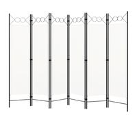 vidaXL 6-Panel Room Divider Wall Partition Screen Room Separator White 240cm