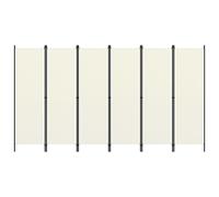 vidaXL 6-Panel Room Divider Wall Partition Screen Room Separator White 300cm