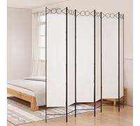vidaXL 6-Panel Room Divider White 240x220 cm Fabric