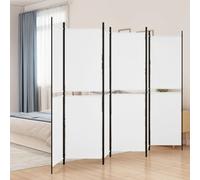 Vidaxl 6-Panel Room Divider White 300X200 Cm Fabric Room Dividers