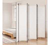 vidaXL 6-Panel Room Divider White 300x220 cm Fabric