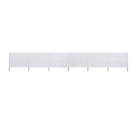 vidaXL 6-panel Wind Screen Fabric 800x120 cm Sand White UK HOT