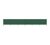 "vidaXL 6-Panel Wind Screen, Green Non-Woven Fabric Side Awning with Wooden Poles- Large Coverage for Patio, Deck, Garden 800x120 cm"