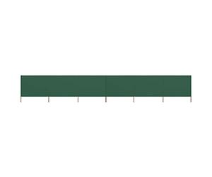 "vidaXL 6-Panel Wind Screen, Green Non-Woven Fabric Side Awning with Wooden Poles- Large Coverage for Patio, Deck, Garden 800x120 cm"