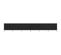 vidaXL 6-Panel Wind Screen, Size 800x80 cm, Foldable, Black, Non-Woven Fabric, Wood Poles Included, Easy Assembly, Outdoor Use