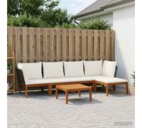 VidaXL 6 Pcs Solid Wood & Rope Natural