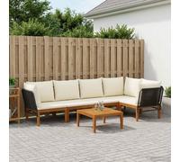 VidaXL 6 Pcs Solid Wood & Rope Natural