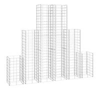 vidaXL 6x Gabions Garden Wall Stone Galvanized Wire 50/100/150 cm Basket Mesh