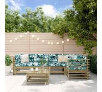(dark brown) vidaXL Garden Lounge Set Outdoor Modular Sofa Set 6 Piece Solid Wood Pine