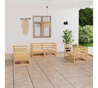 vidaXL 6 Piece Garden Lounge Set Solid Pinewood, Brown