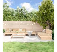 6 Piece Garden Lounge Set Solid Wood Pine