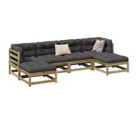 Garden Sofa Set 6 Piece Outdoor Sofa Set Corner Sofa Solid Wood Pine vidaXL